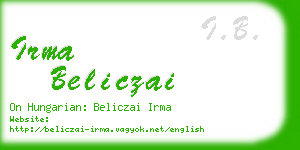 irma beliczai business card